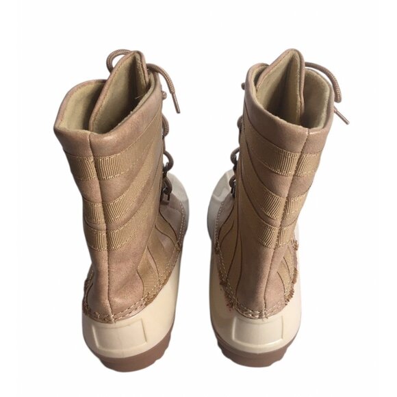 Yoki Dylan Duck Boots Womens 8 Insulated Cream/Beige Rubber Lace-Up Outdoors - Picture 9 of 13